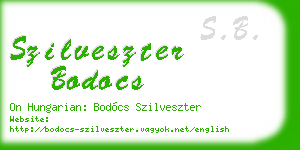 szilveszter bodocs business card
